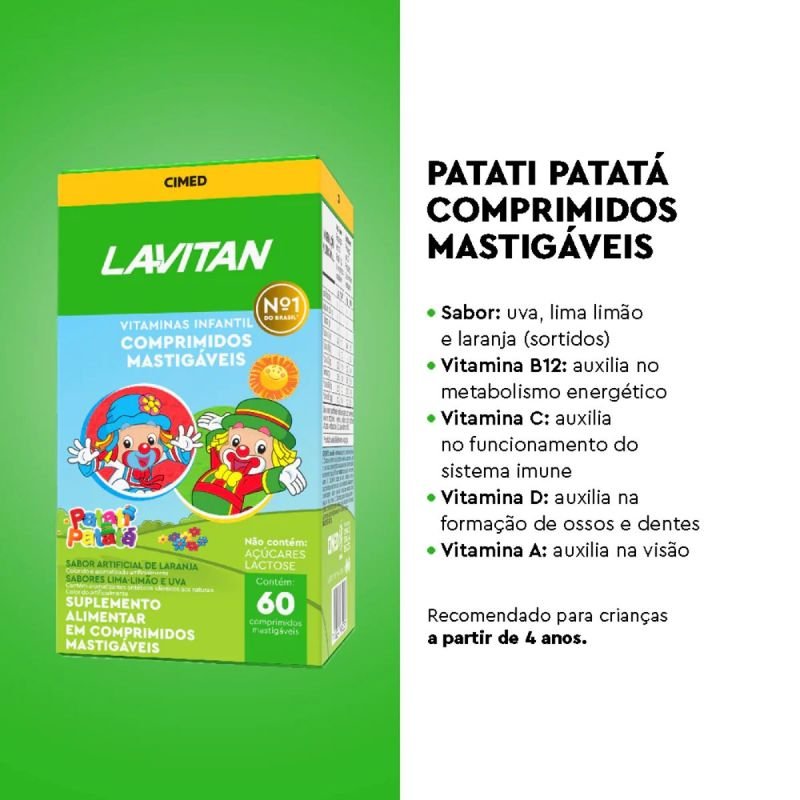 LAVITAN KIDS 60CP LARANJA, UVA, LIMAO