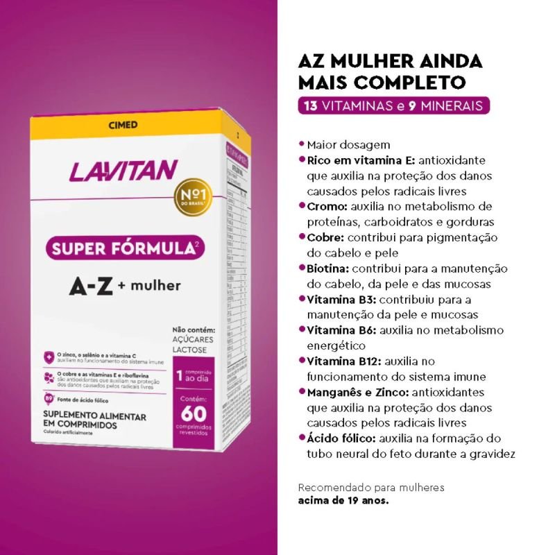 Lavitan A-Z + Mulher 60 comprimidos