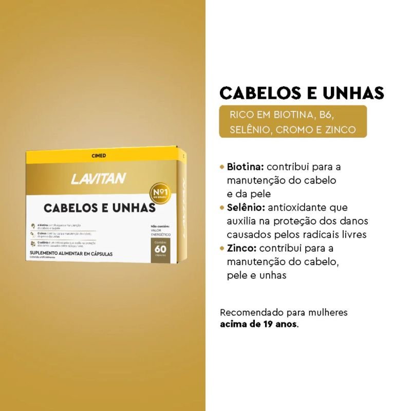 Lavitan Cabelos e Unhas 60 Cápsulas
