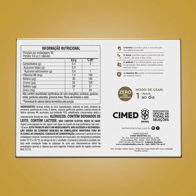 Lavitan Cabelos e Unhas 60 Cápsulas