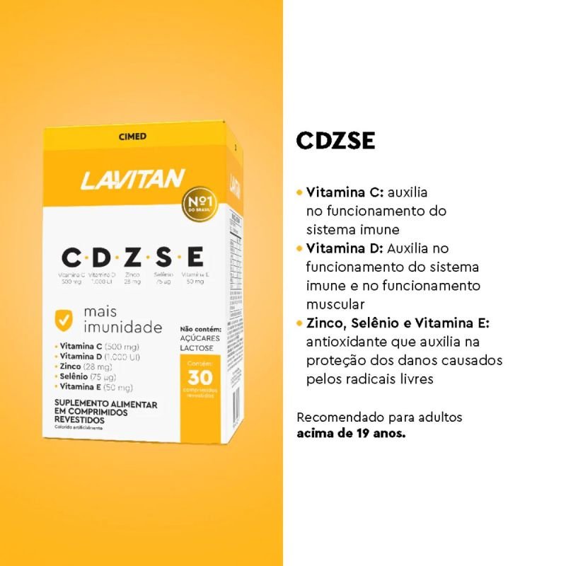 Lavitan Imunidade CDZSE 30 comprimidos