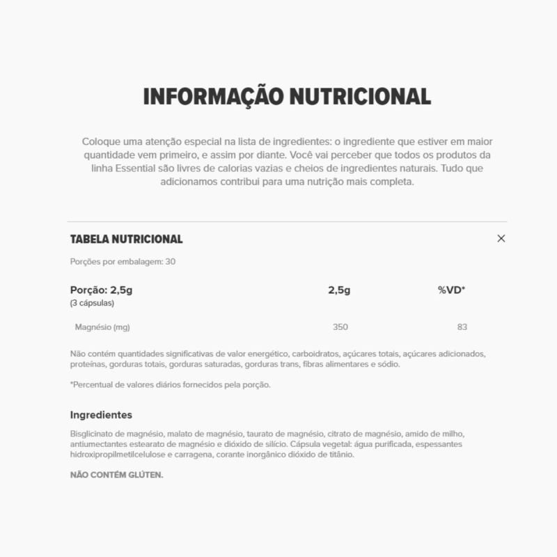 Magnésio complex 90 cápsulas Essential