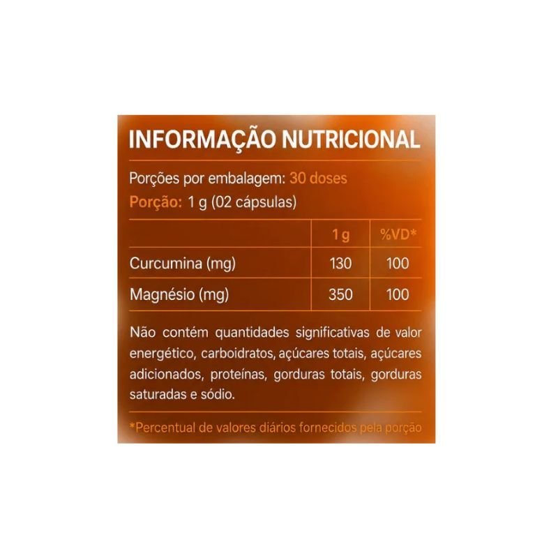 Magnésio + Cúrcuma 60 Cápsulas Perfeita Alquimia