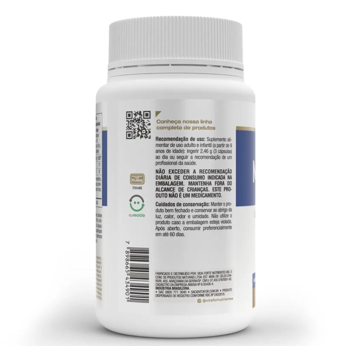 Magnésio Plus 690mg 90 capsúlas Vitafor