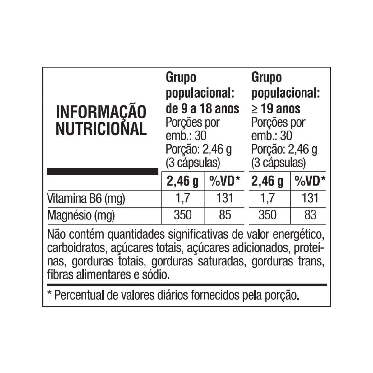 Magnésio Plus 690mg 90 capsúlas Vitafor