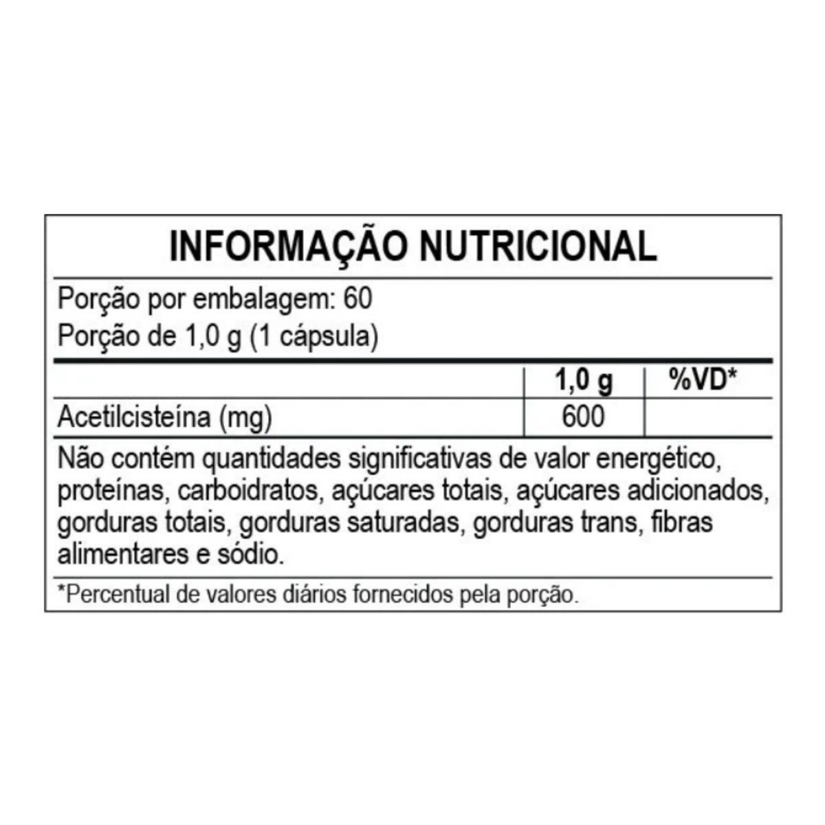 NAC (L-Acetilcisteina) 1000mg 60 Cápsulas