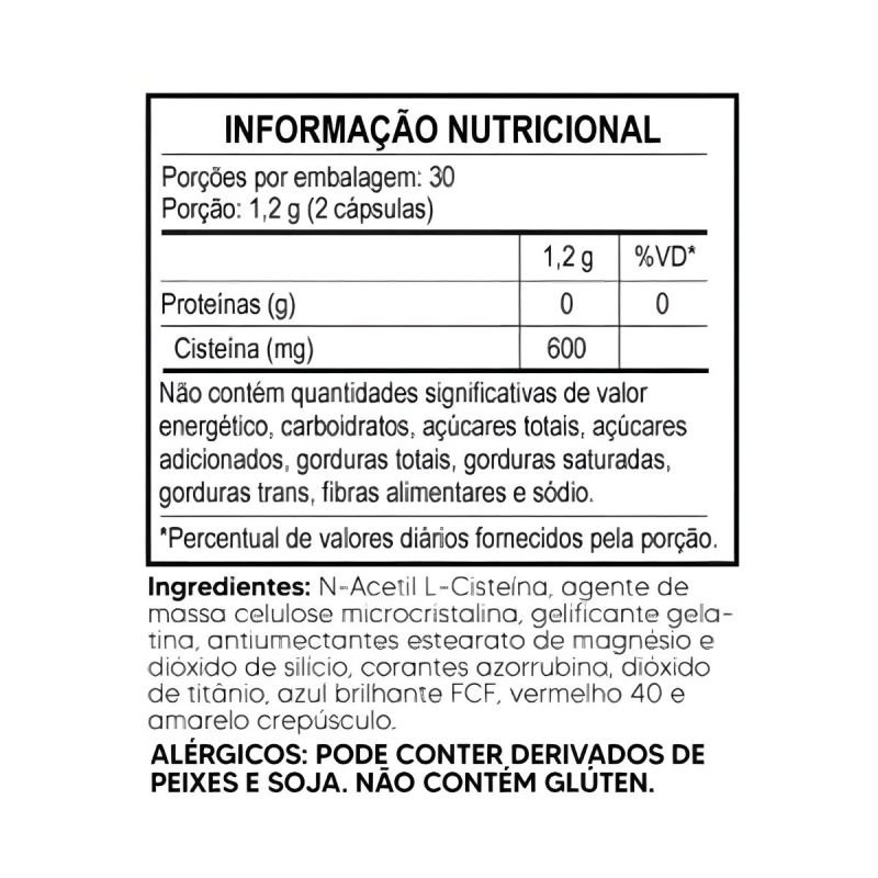 NAC (N-Acetil L-Cisteína) 60 Cápsulas Tiaraju