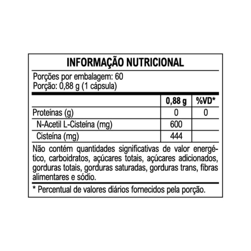  NAC N-Acetil-L-Cisteína 60 Cápsulas de 750mg da Vitafor