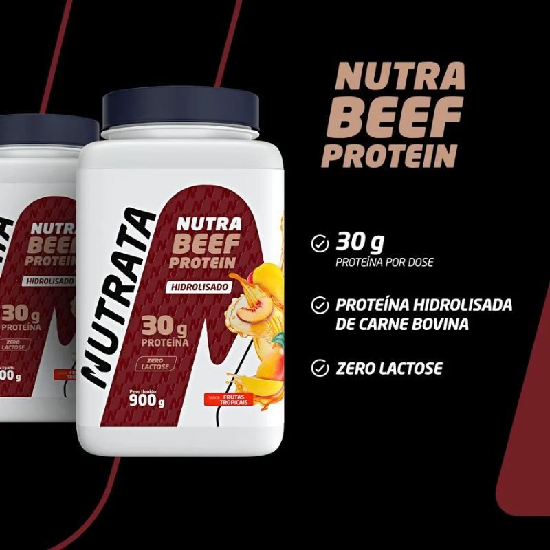 Nutra Beef Protein 900g Nutrata Frutas Tropicais