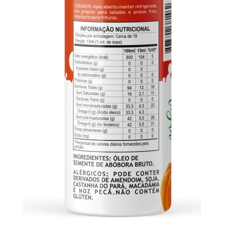 OLEO DE SEMENTE DE ABOBORA 250 ML