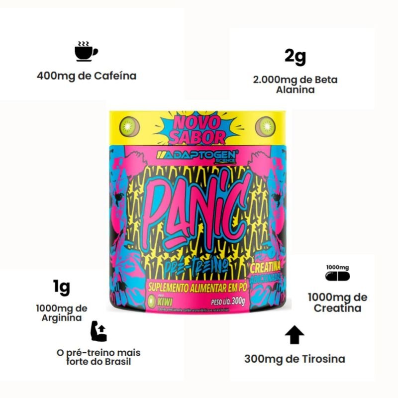 Panic Pré Treino Kiwi 300g Adaptogen