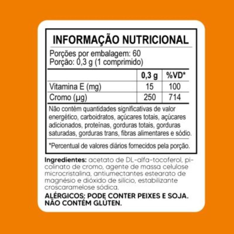 Picolinato de Cromo + Vitamina E 60 comprimidos Tiaraju