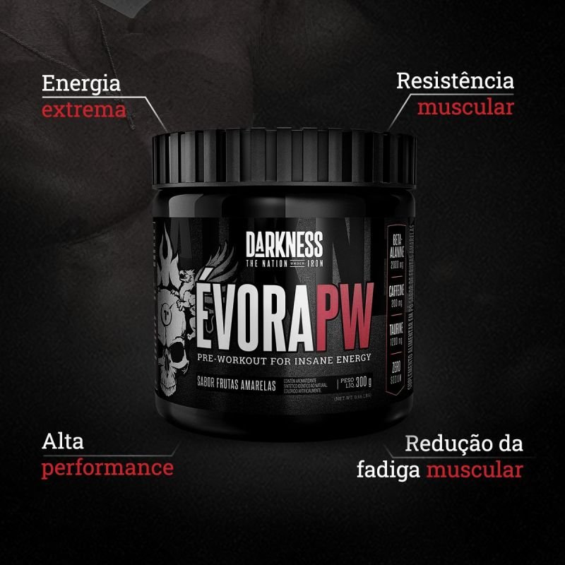 PRE TREINO EVORA FRUTAS AMARELAS DARKNESS 300G INTEGRALMEDICA