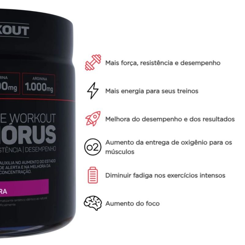 PRÉ TREINO HORUS POTE 300G SABOR AMORA