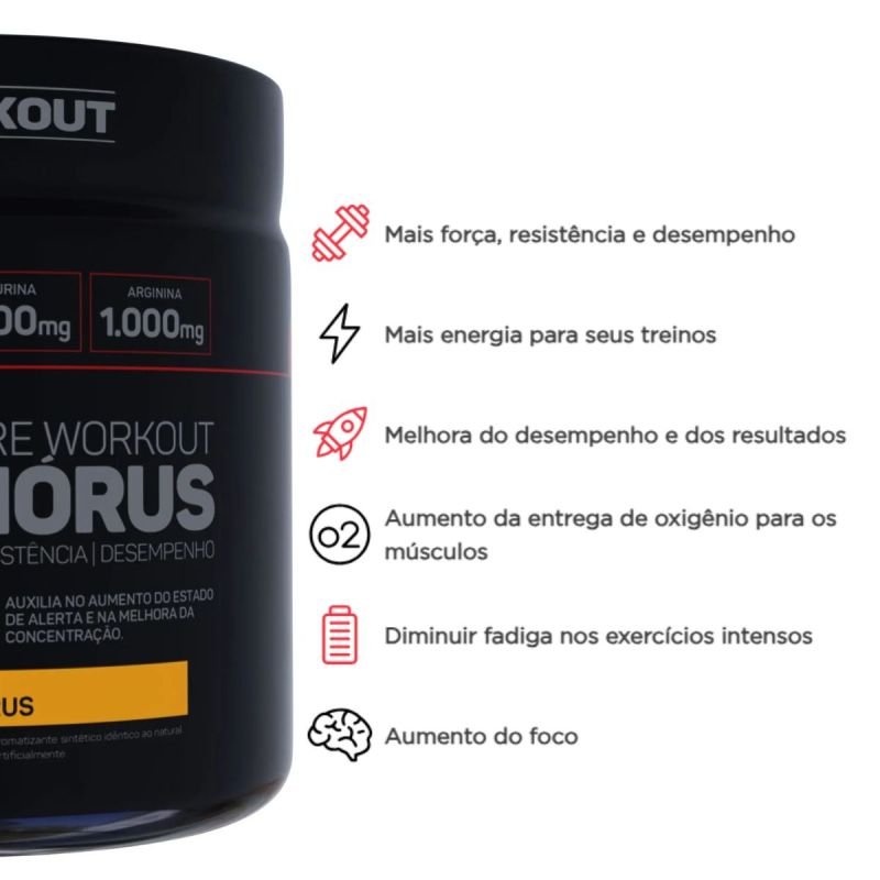 PRÉ TREINO HORUS POTE 300G SABOR CITRUS MA TITANIUM