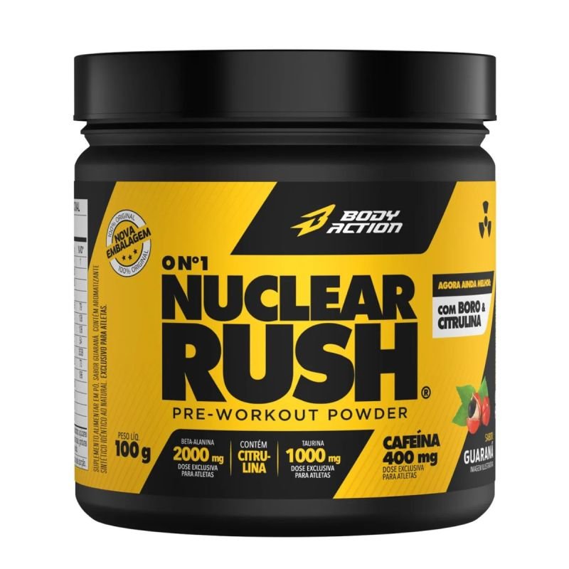 PRÉ TREINO NUCLEAR RUSH 100G - GUARANA BODY ACTION