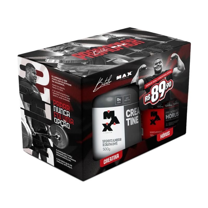 Promopack Arnold 2026 Max Titanium Creatina 500g + Hórus 150g
