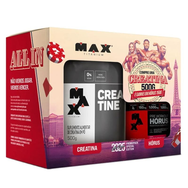 Promopack Las Vegas | Creatina 500g + Hórus 150g sabor Frutas Vermelhas