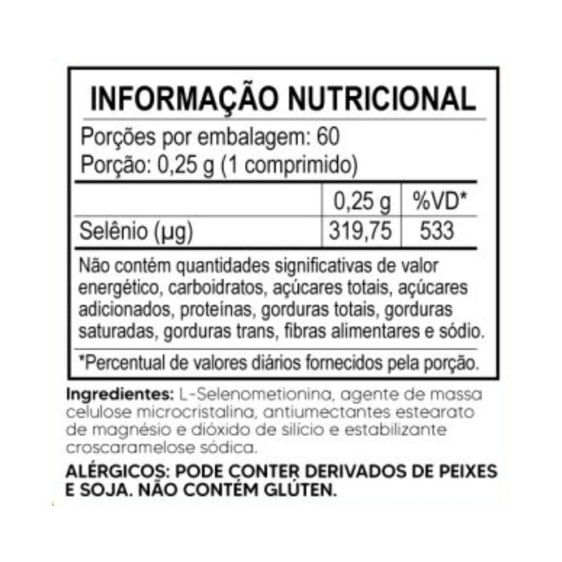 Selênio (319,75 mcg) 60 comprimidos Tiaraju