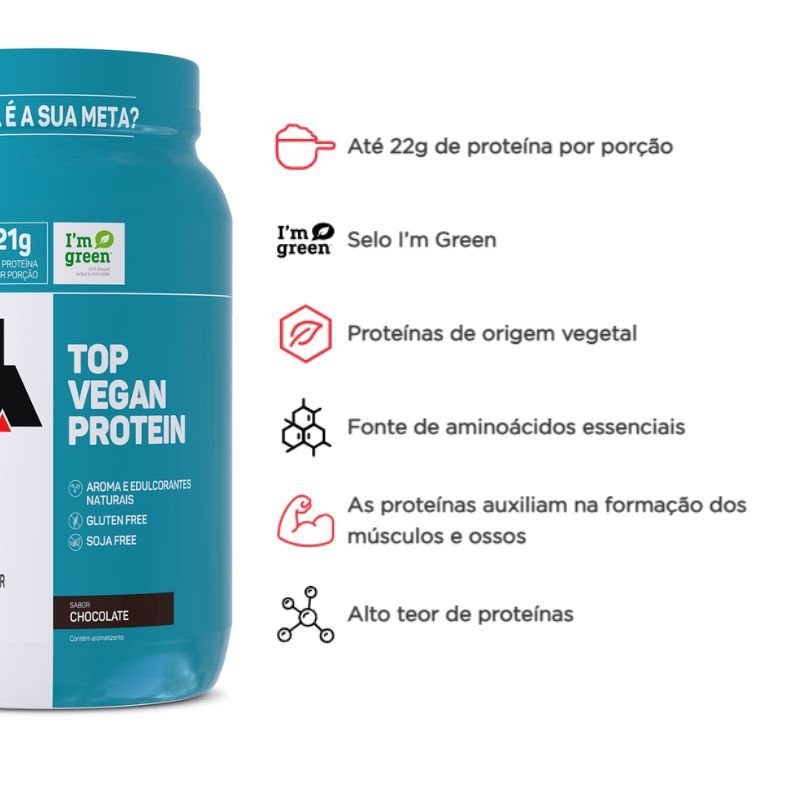 Top Vegan Protein sabor Chocolate 600g Max Titanium