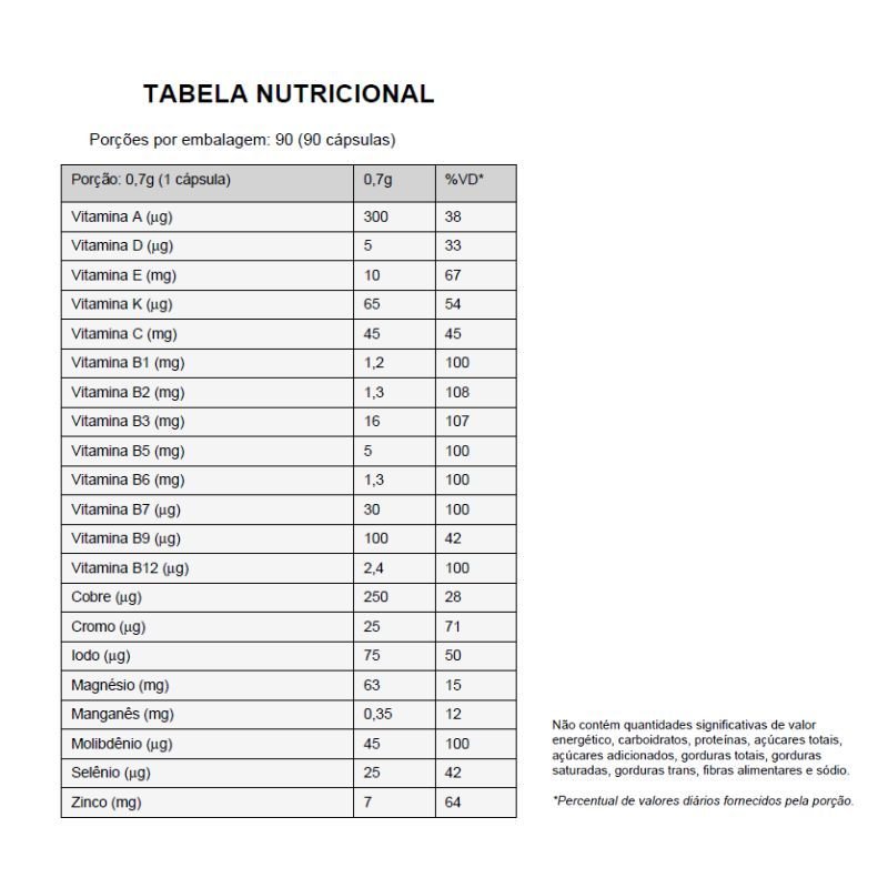 Vitalift Essential Nutrition 90 Cápsulas