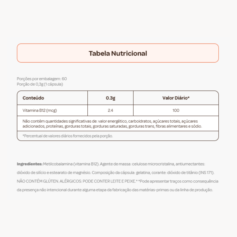 Vitamina B12 Metilcobalamina 60 Cápsulas ADA Nutraceuticos