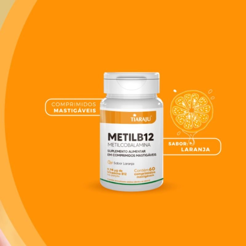 Vitamina B12 metilcobalamina 60 comprimidos mastigaveis Tiaraju