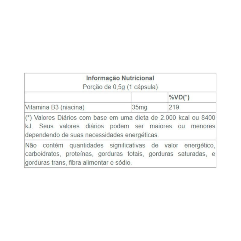 Vitamina B3 Niacina LinhoLev 60 cápsulas
