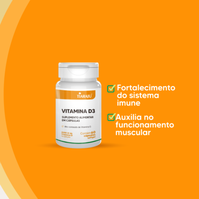 VITAMINA D3 60CAPSULAS SOFTGEL TIARAJU