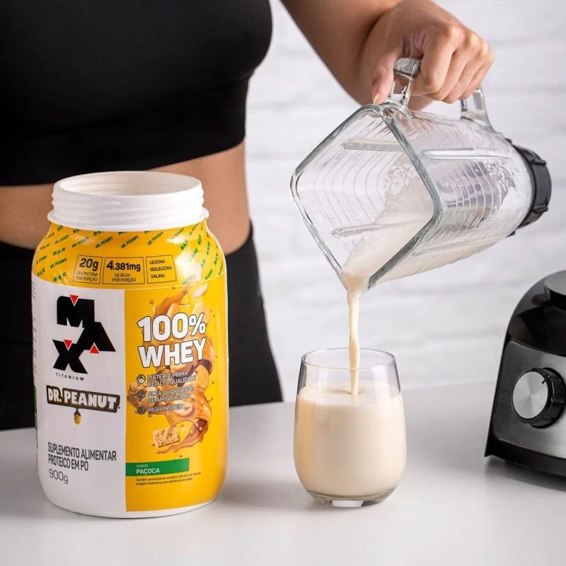 Whey Protein 100% Dr. Peanut sabor Paçoca Max Titanium