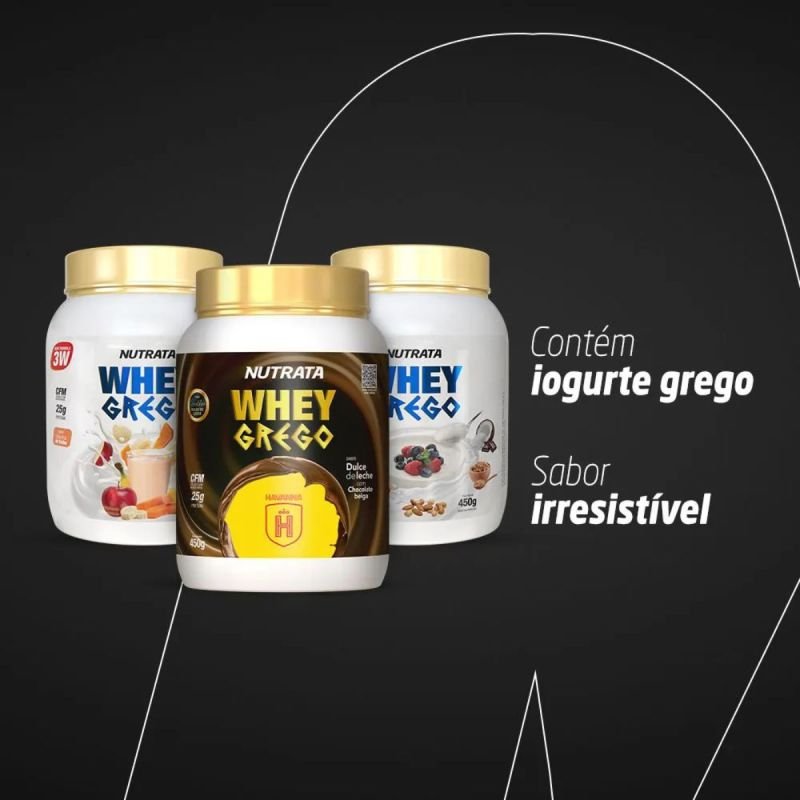 Whey Grego 3W Sabor Morango com Chantilly refil de 450g Nutrata
