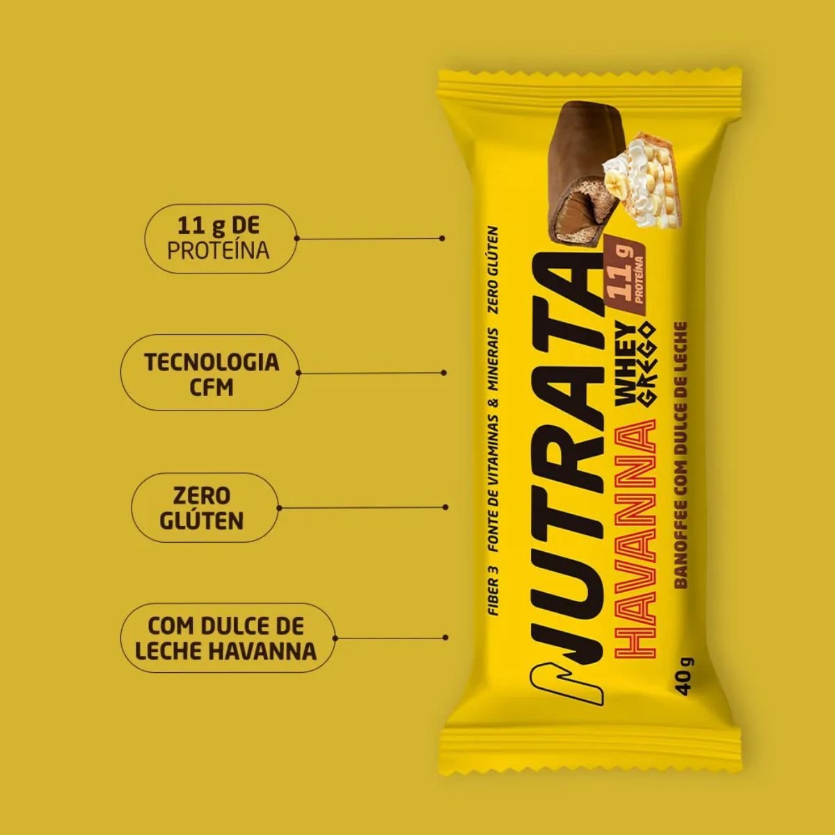 Whey Grego Bar sabor Banoffee Havanna 40g Nutrata