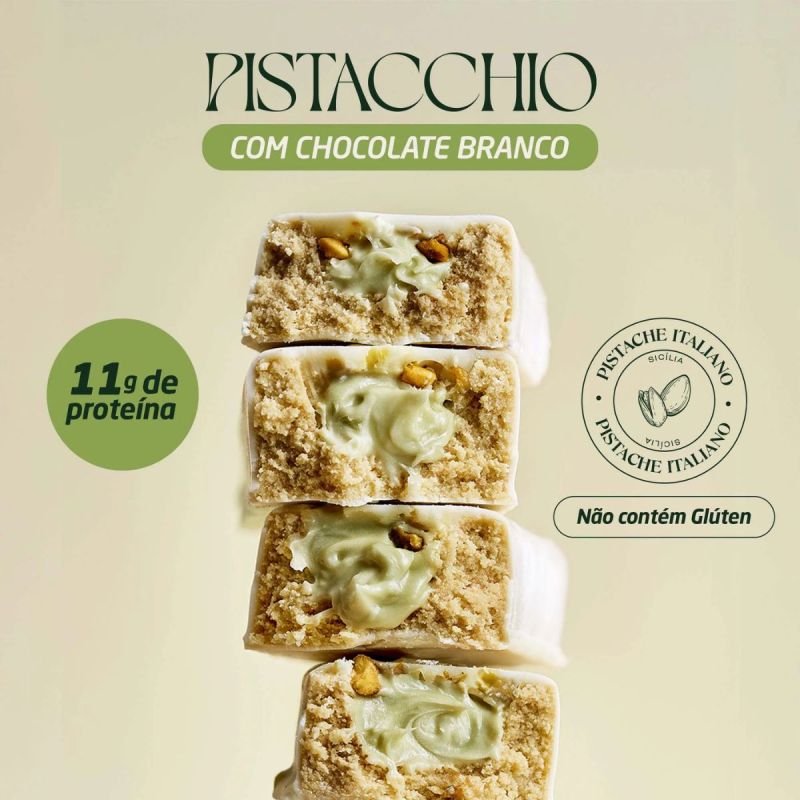 Whey Grego Bar Sabor Pistache Com Chocolate Branco 70g Nutrata