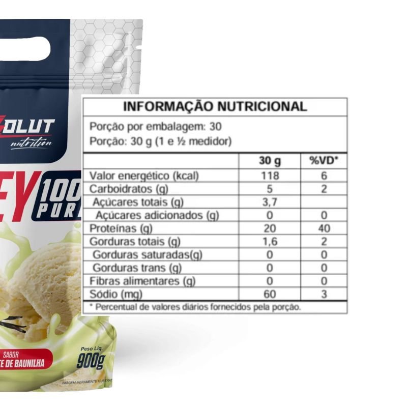 Whey Protein 100% Pure sabor Chocolate Belga 900g Absolut Nutrition