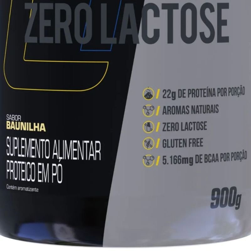 WHEY PROTEIN 100% PURE ZERO LACTOSE PROBIOTICA POTE 900G SABOR BAUNILHA