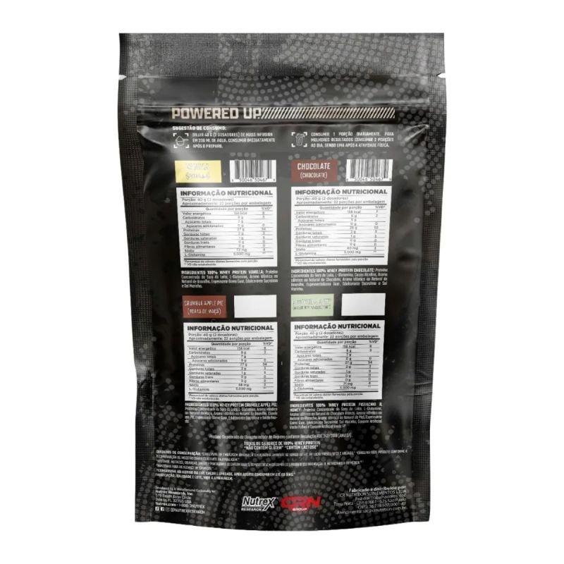 Whey Protein 100% Sabor de Chocolate refil de 900g Nutrutex