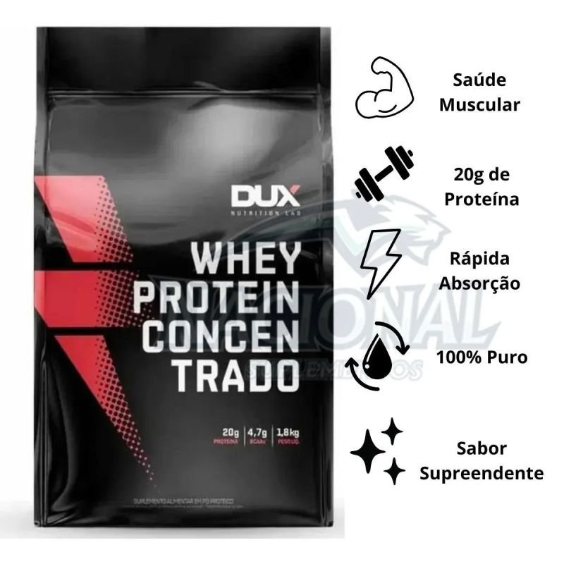 WHEY PROTEIN CONCENTRADO DUX BAUNILHA REFIL 1,8KG
