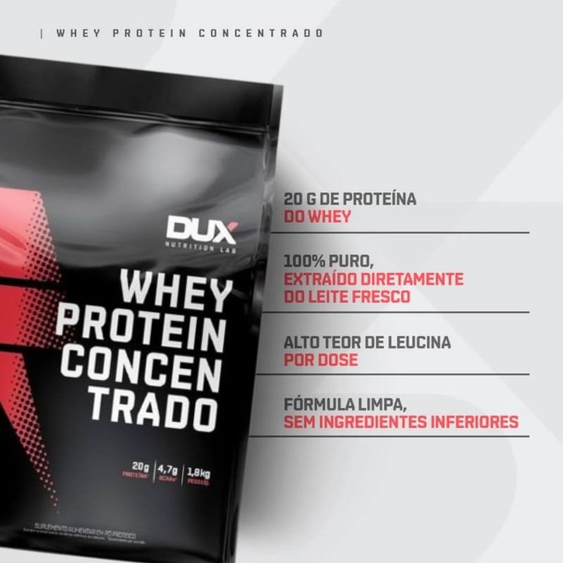 WHEY PROTEIN CONCENTRADO DUX CHOCOLATE BRANCO REFIL 1,8KG