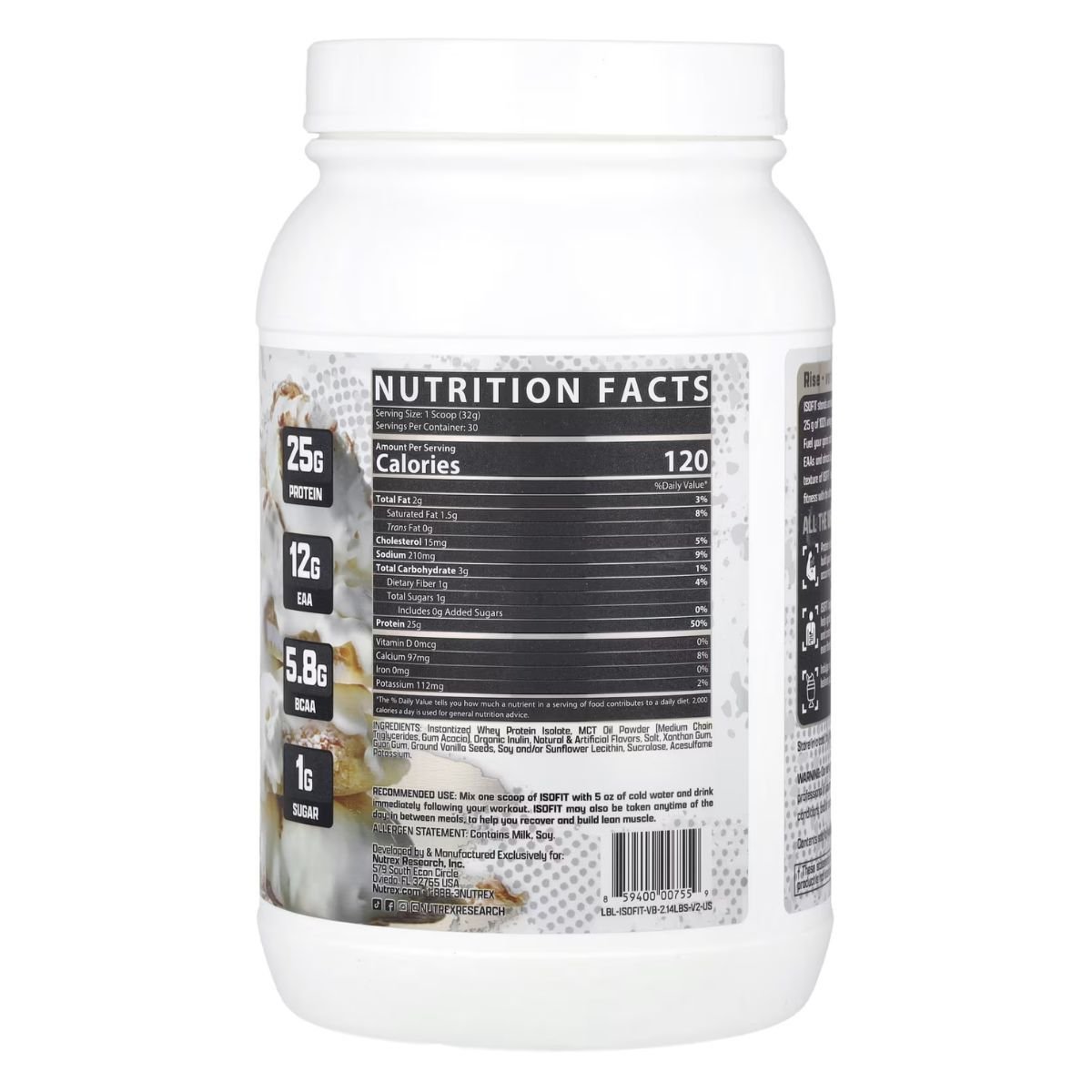 Whey Protein Isofit sabor Baunilha 900g Nutrex