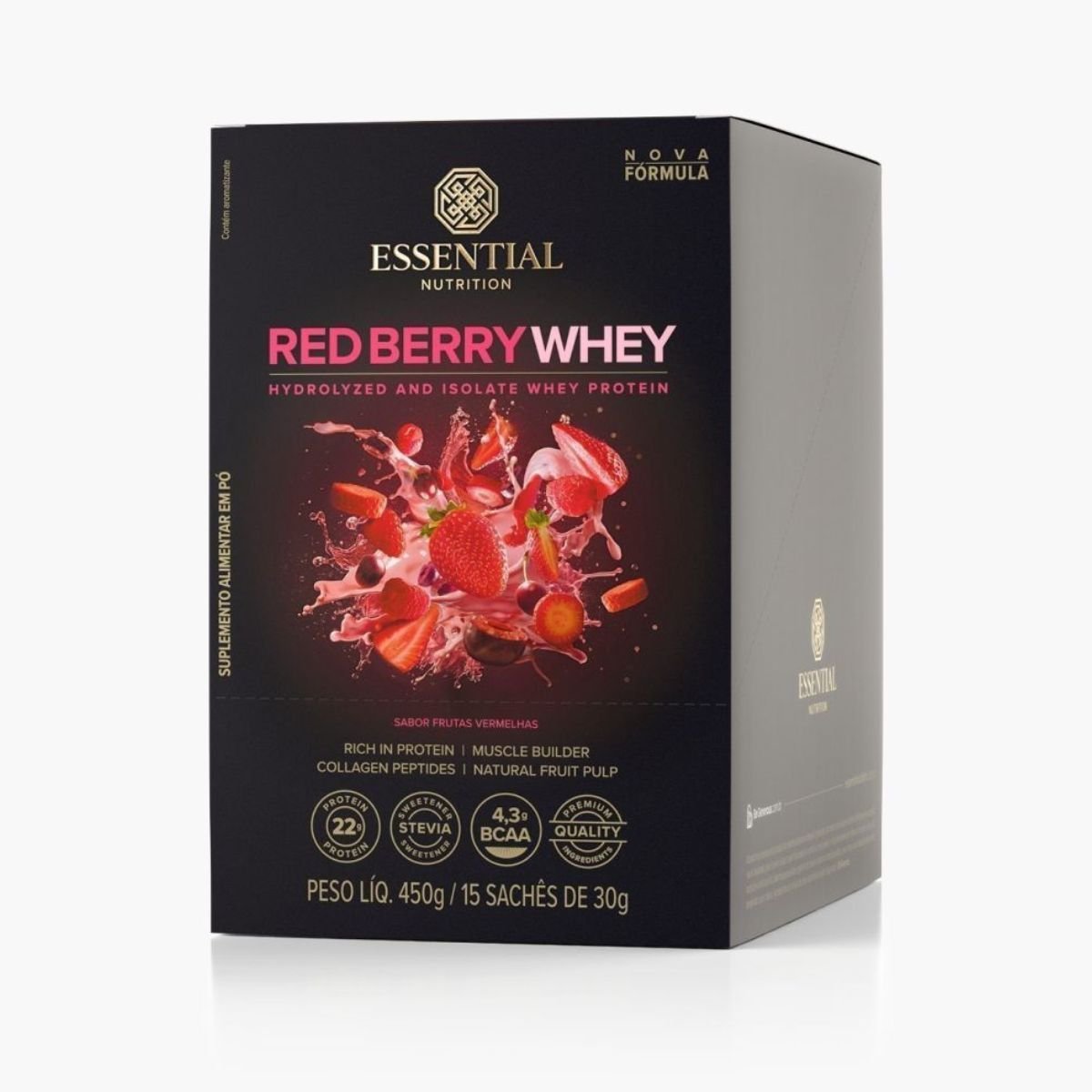 WHEY PROTEIN RED BERRY DISPLAY 510G/15DS ESSENTIAL