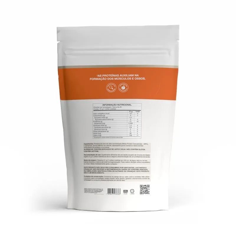 Whey Protein WPC Beijinho Pouch 900g Vitafor