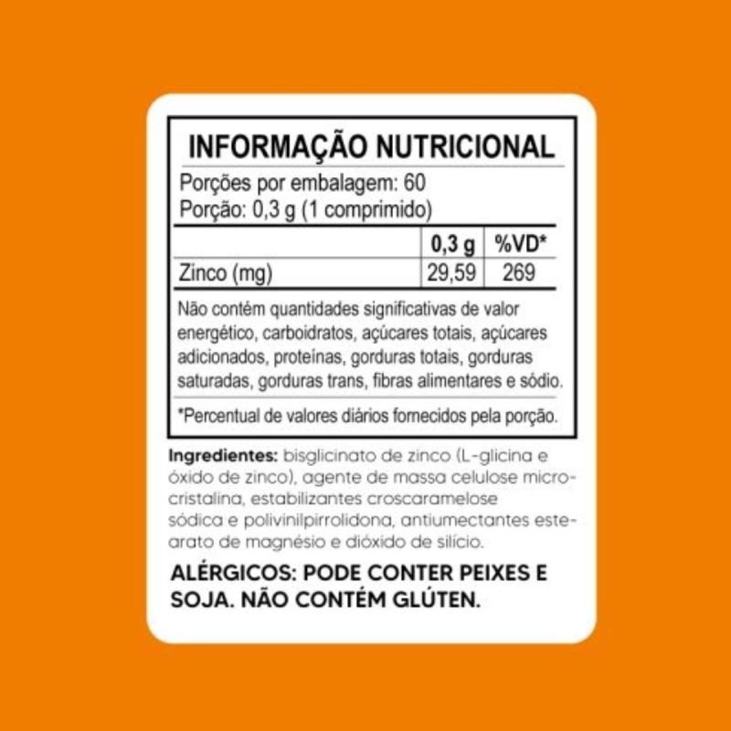 ZINCO 29,59 MG 60 COMP. TIARAJU