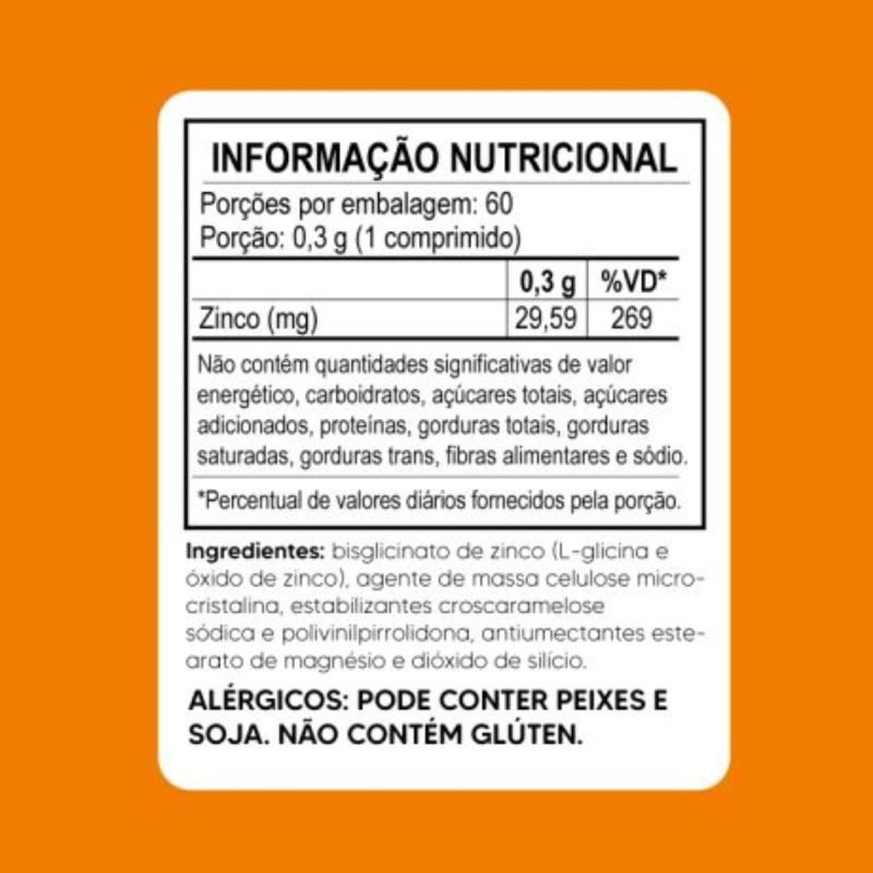 ZINCO 60 COMPRIMIDOS TIARAJU